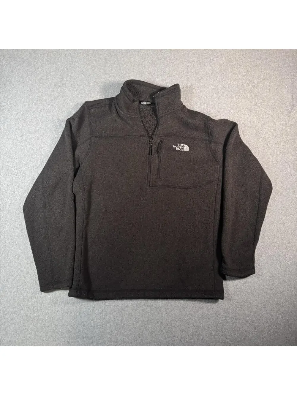 The North Face black fleece quarter zip sweatshirt